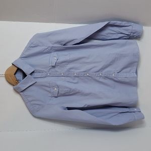 Tommy Hilfiger Blue Roll Tab Sleeve Button Shirt